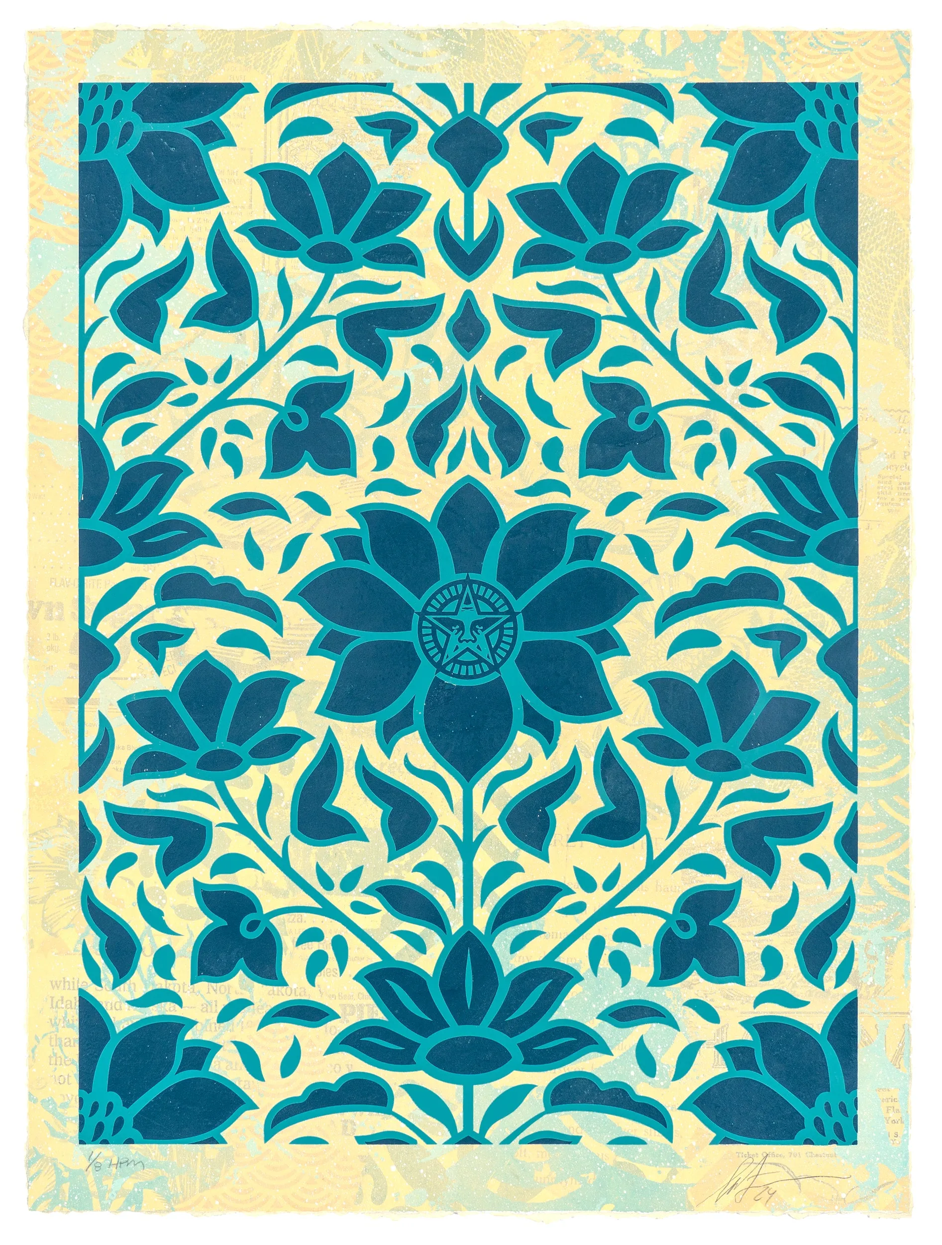 Shepard Fairey | OBEY Deco Floral Pattern (Blue)
