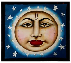 Shining Moon with Stars - Batik Painting