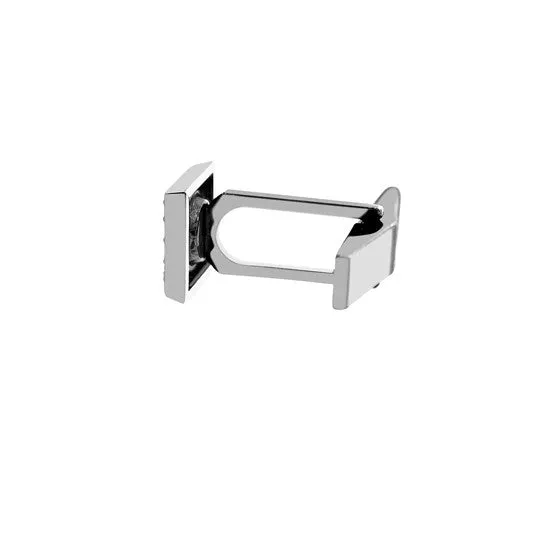 Silver Cuadrado Cufflinks Black Diamonds