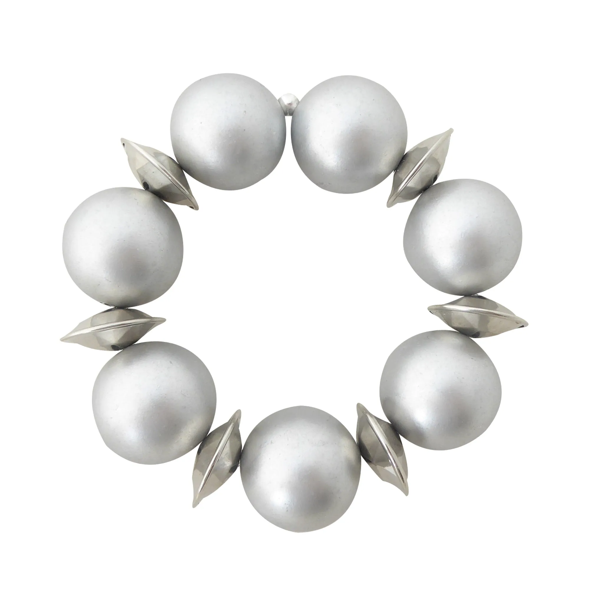 Silver kimoyo bead bracelet