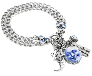 Silver Moon Charm Bracelet