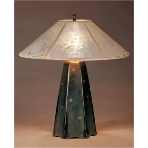 Six Sided Onyx Glazed Ceramic Table Lamp Hopewell Collection with Silver Mica Shade by Jim Webb