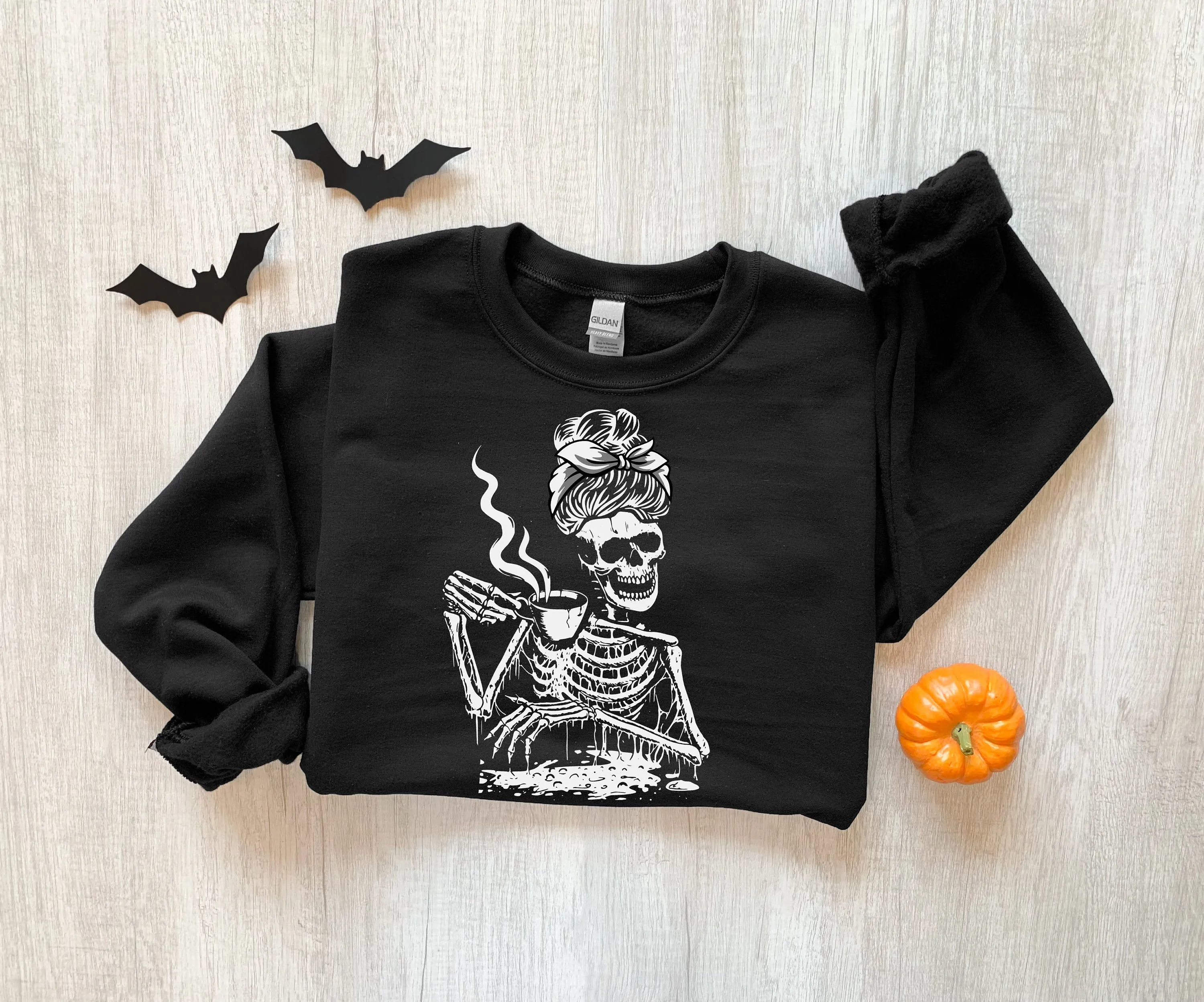 Skeleton Coffee Halloween Sweatshirt