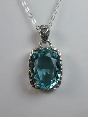 Sky Blue Pendant, Art Nouveau Necklace #P120