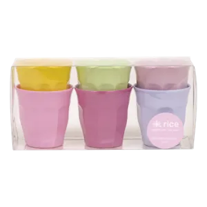 Small Melamine Curved Cups - 6 Pack Assorted Colors by RICE
