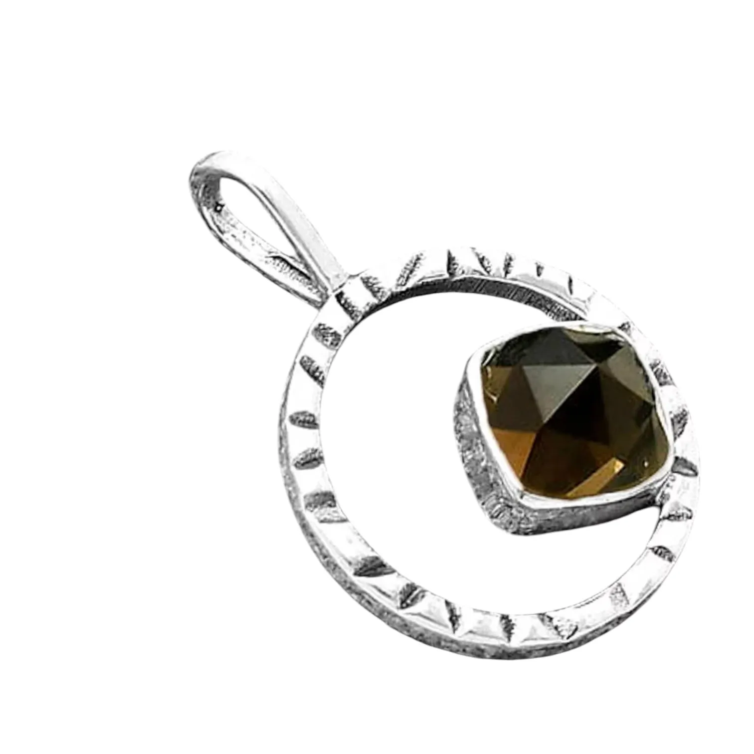 Smoky Topaz Solid 925 Sterling Silver Pendant