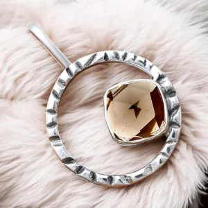 Smoky Topaz Solid 925 Sterling Silver Pendant