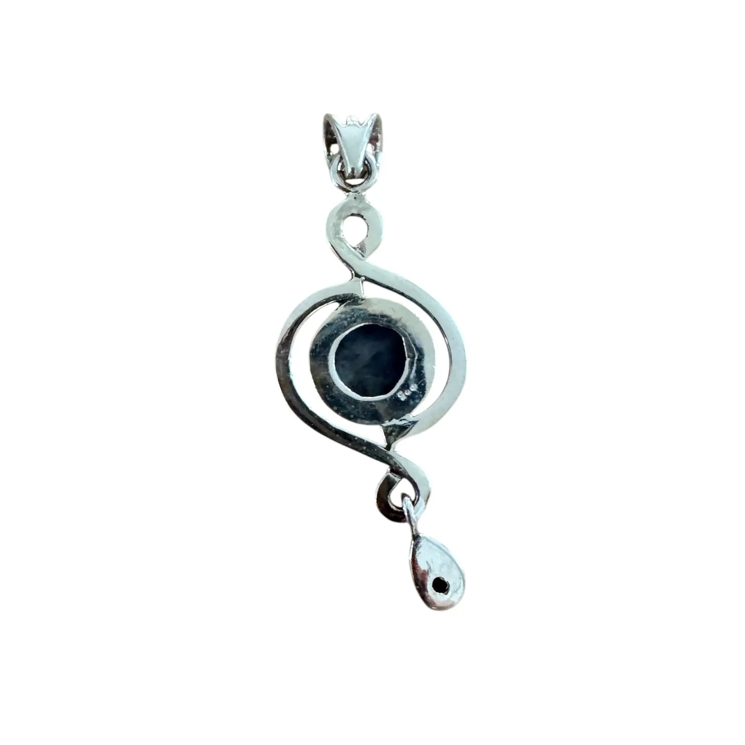 Sodalite & Garnet Solid 925 Sterling Silver Pendant