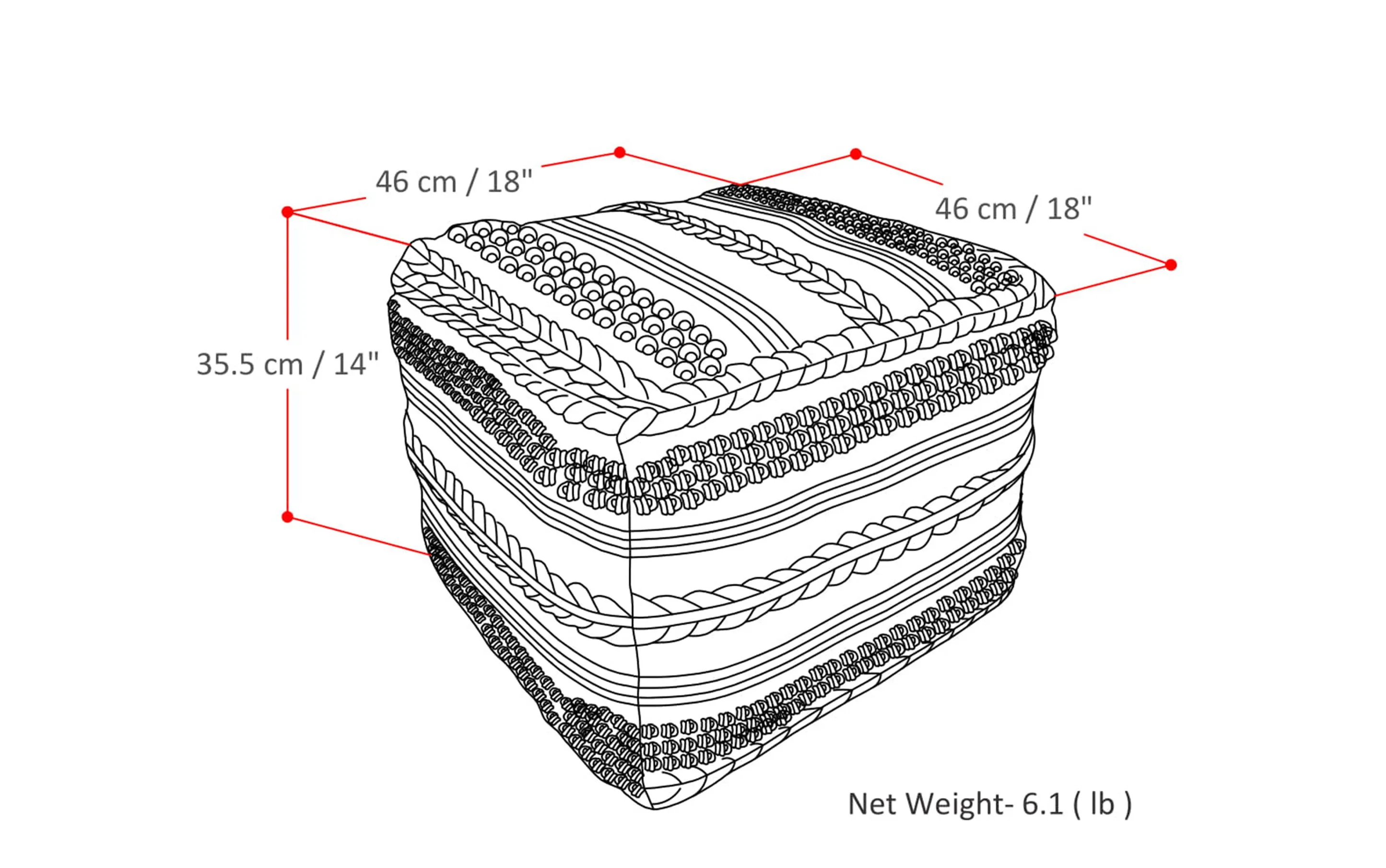Sommer Square Pouf