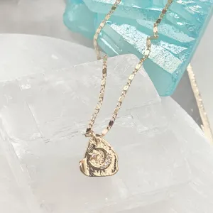 Sonia Stamped Mini Moon Necklace