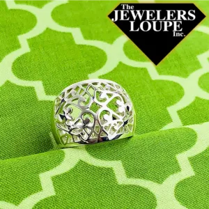 Southern Gates Sterling Silver Domed Scroll Ring, Size 8 (81110)