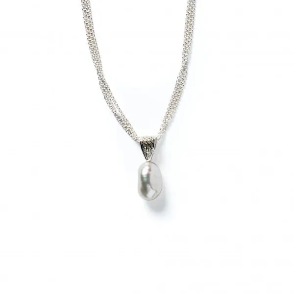 Southern Gates Sterling Silver Triple Strand Pearl Necklace 18" (97104)