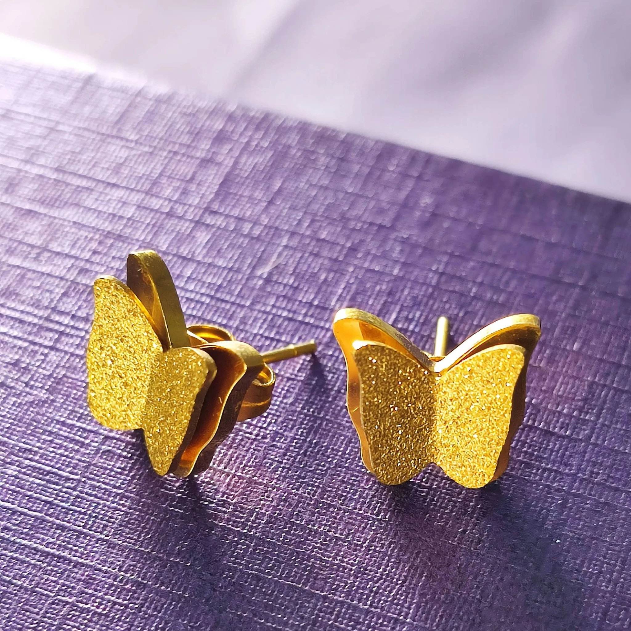 Sparkling Butterfly Stud Earrings