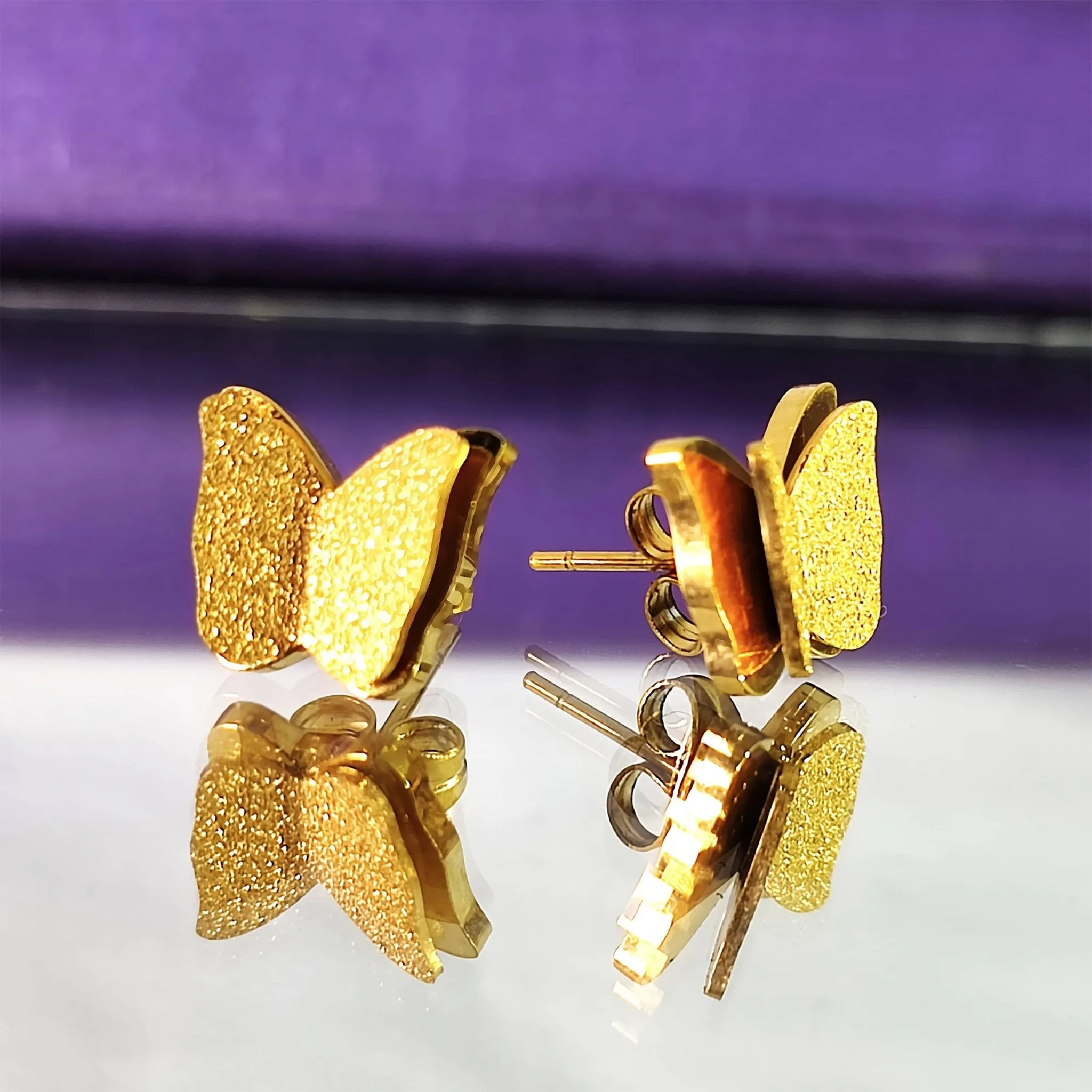 Sparkling Butterfly Stud Earrings