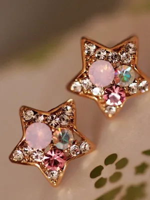sparkling fireworks star shaped earrings