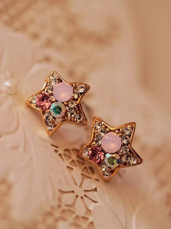 sparkling fireworks star shaped earrings