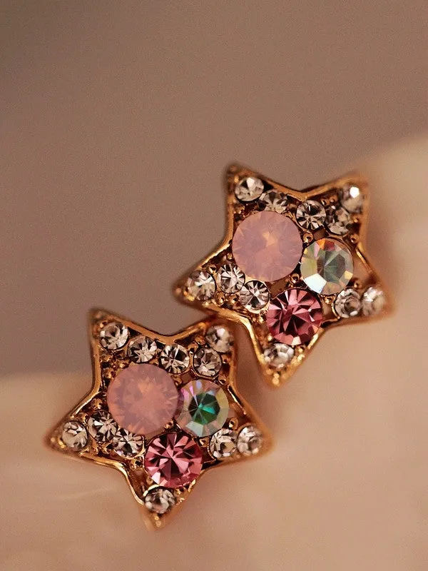 sparkling fireworks star shaped earrings
