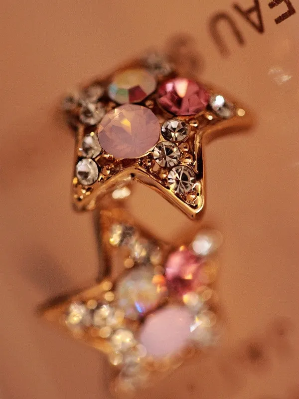 sparkling fireworks star shaped earrings