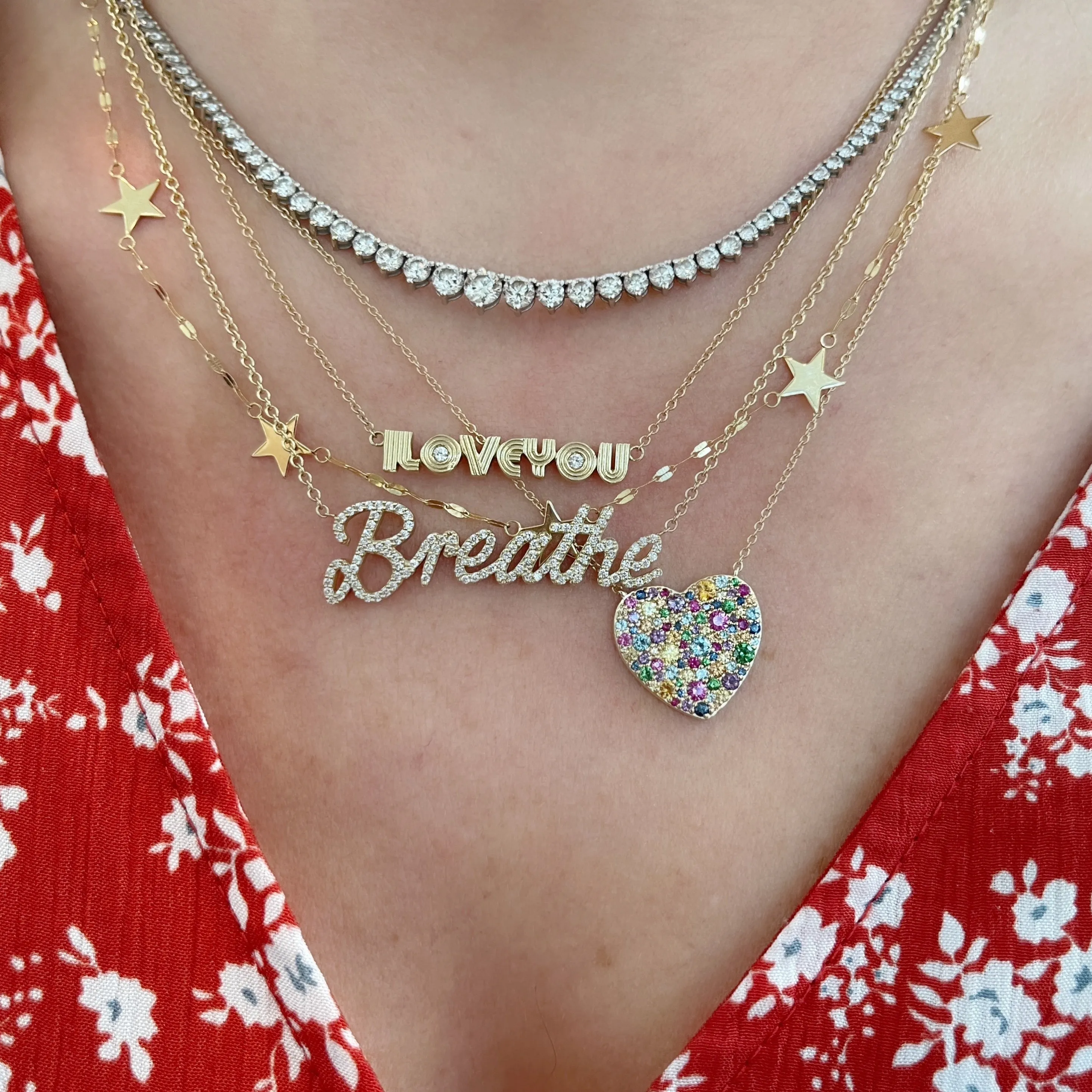 Sparkling Gold Star Necklace
