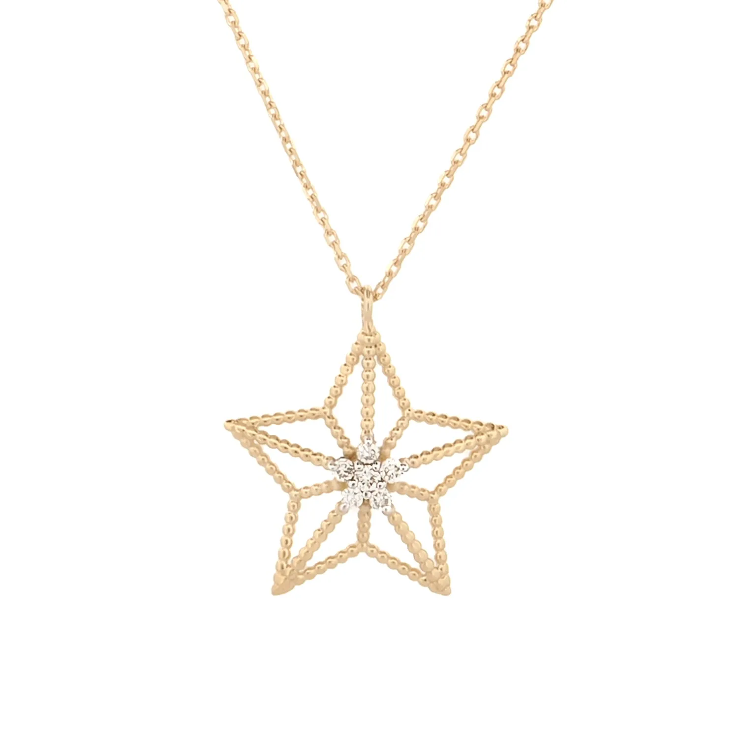 Spiritual Guiding Star Diamond Gold Necklace