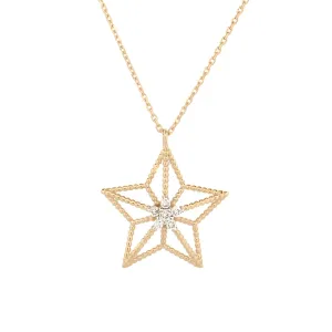 Spiritual Guiding Star Diamond Gold Necklace