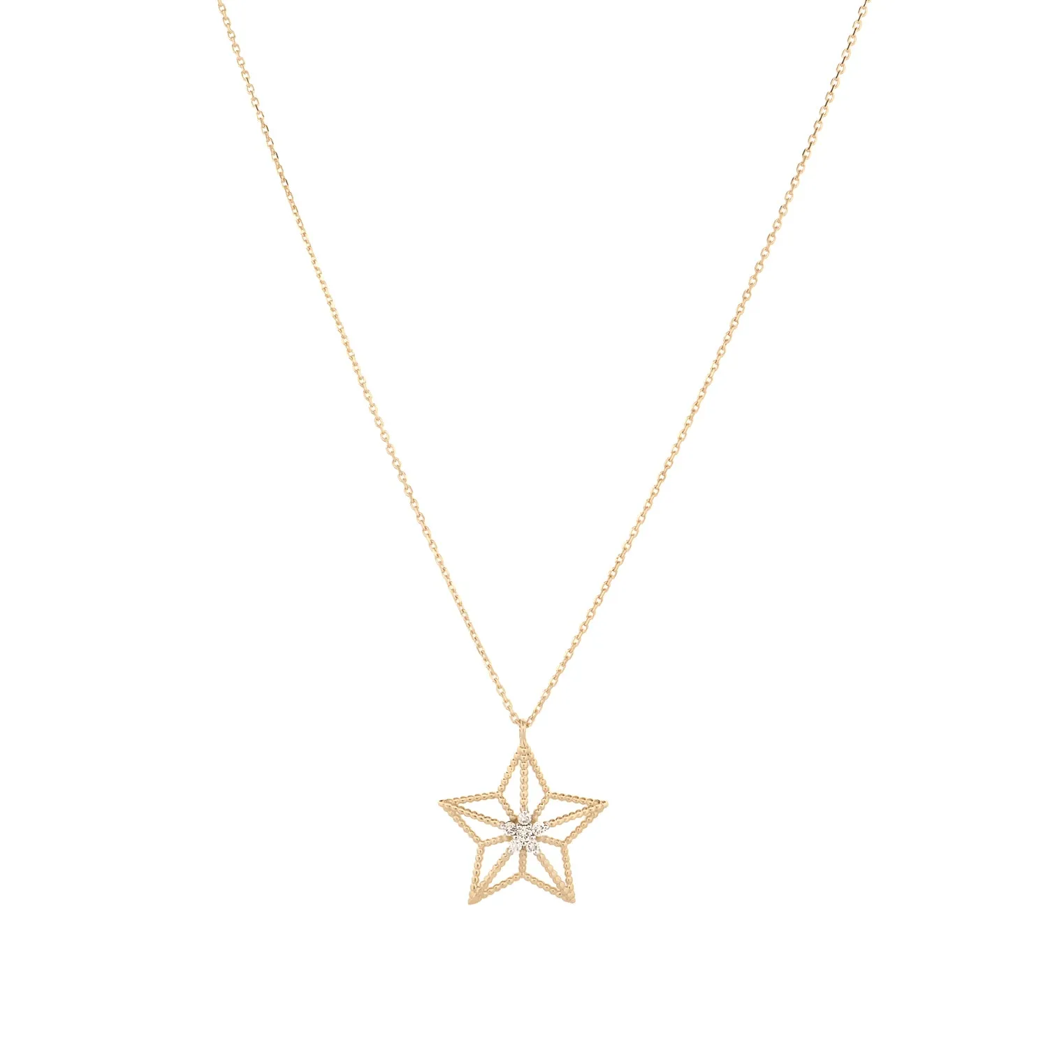 Spiritual Guiding Star Diamond Gold Necklace