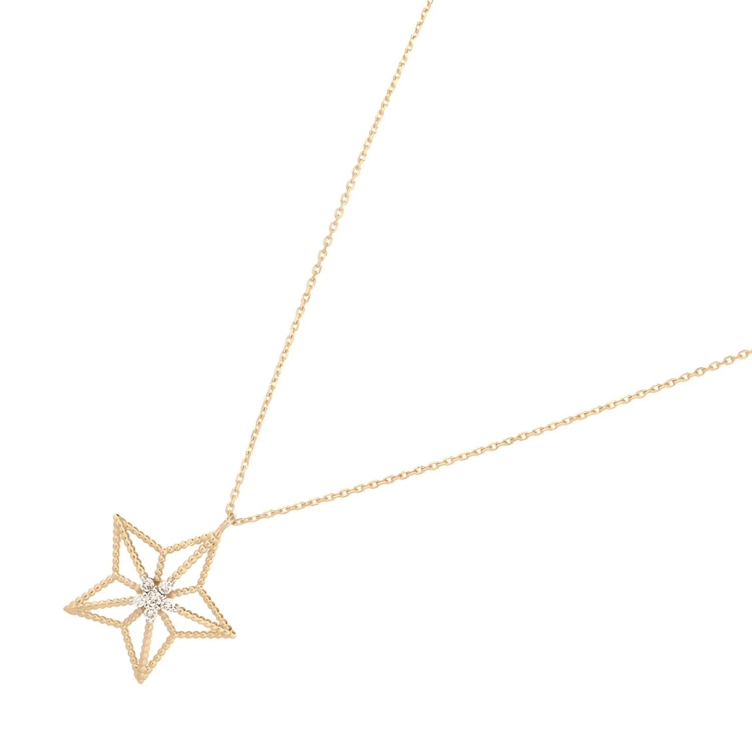 Spiritual Guiding Star Diamond Gold Necklace