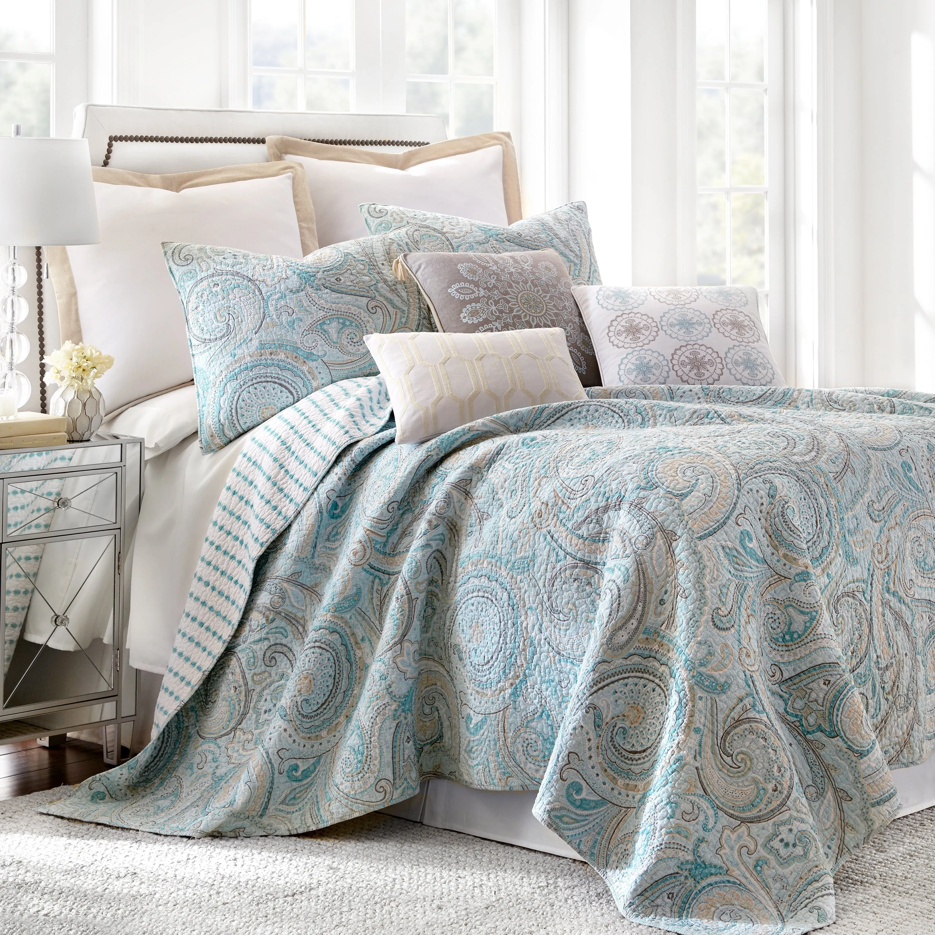 Spruce Spa Print Tassel Pillow
