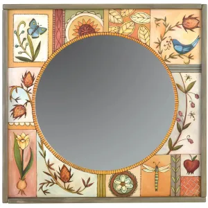 Square Framed Circular Mirror by Sticks MIR038-D75197