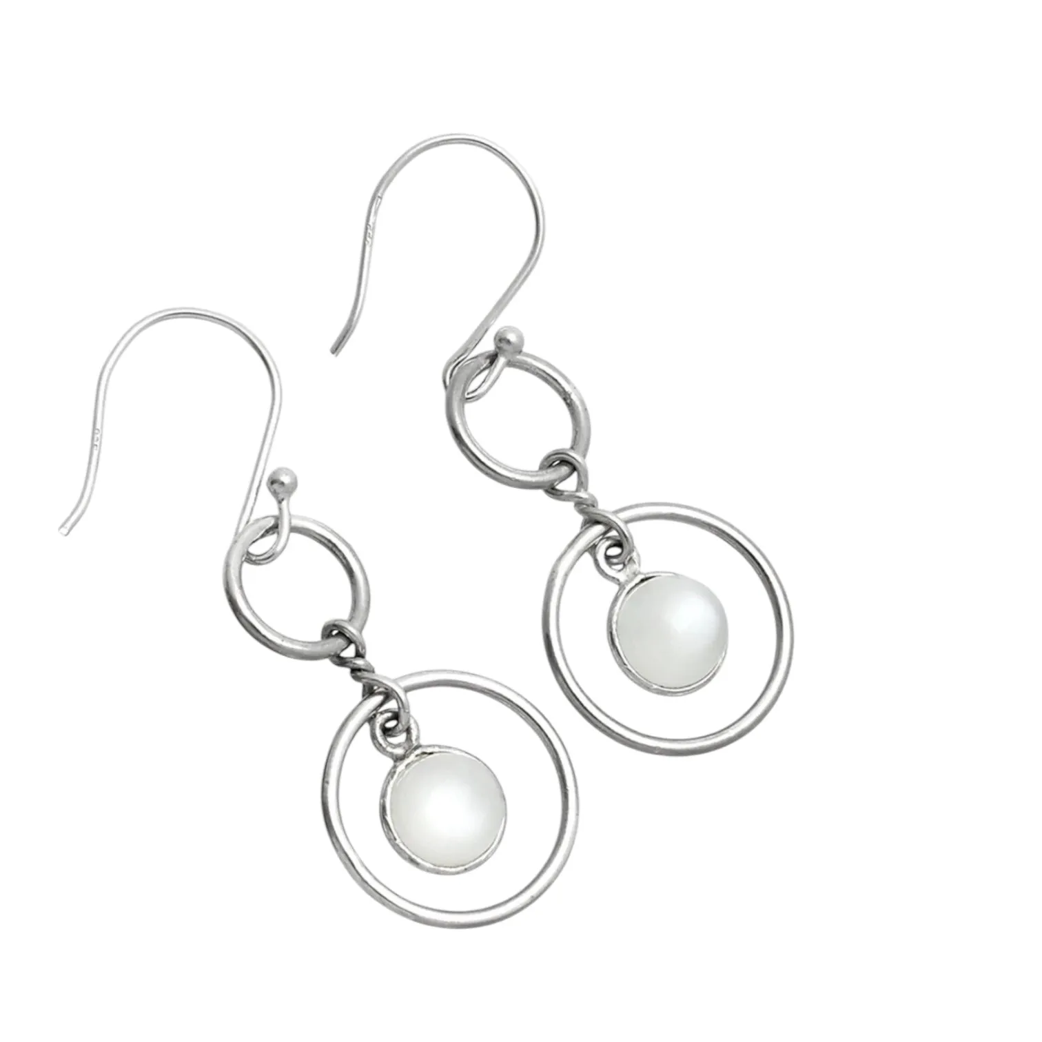 Sri Lankin Moonstone Solid 925 Sterling Silver Earrings