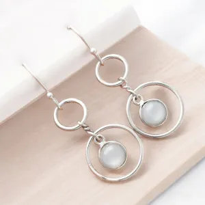 Sri Lankin Moonstone Solid 925 Sterling Silver Earrings