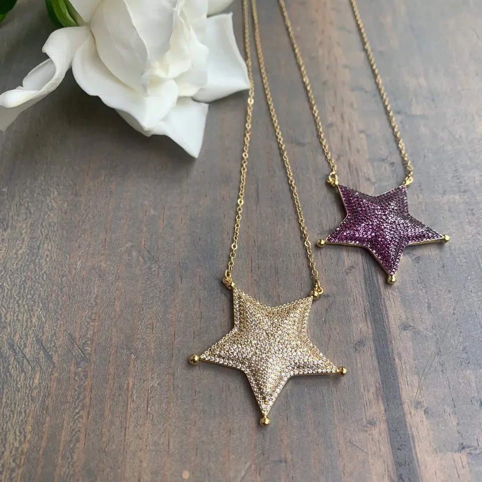 Star Pave Crystal Necklace 311-07 | Erika Williner Designs