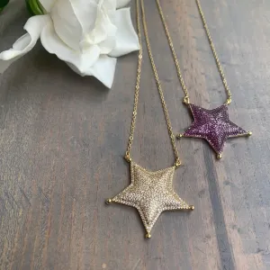 Star Pave Crystal Necklace 311-07 | Erika Williner Designs