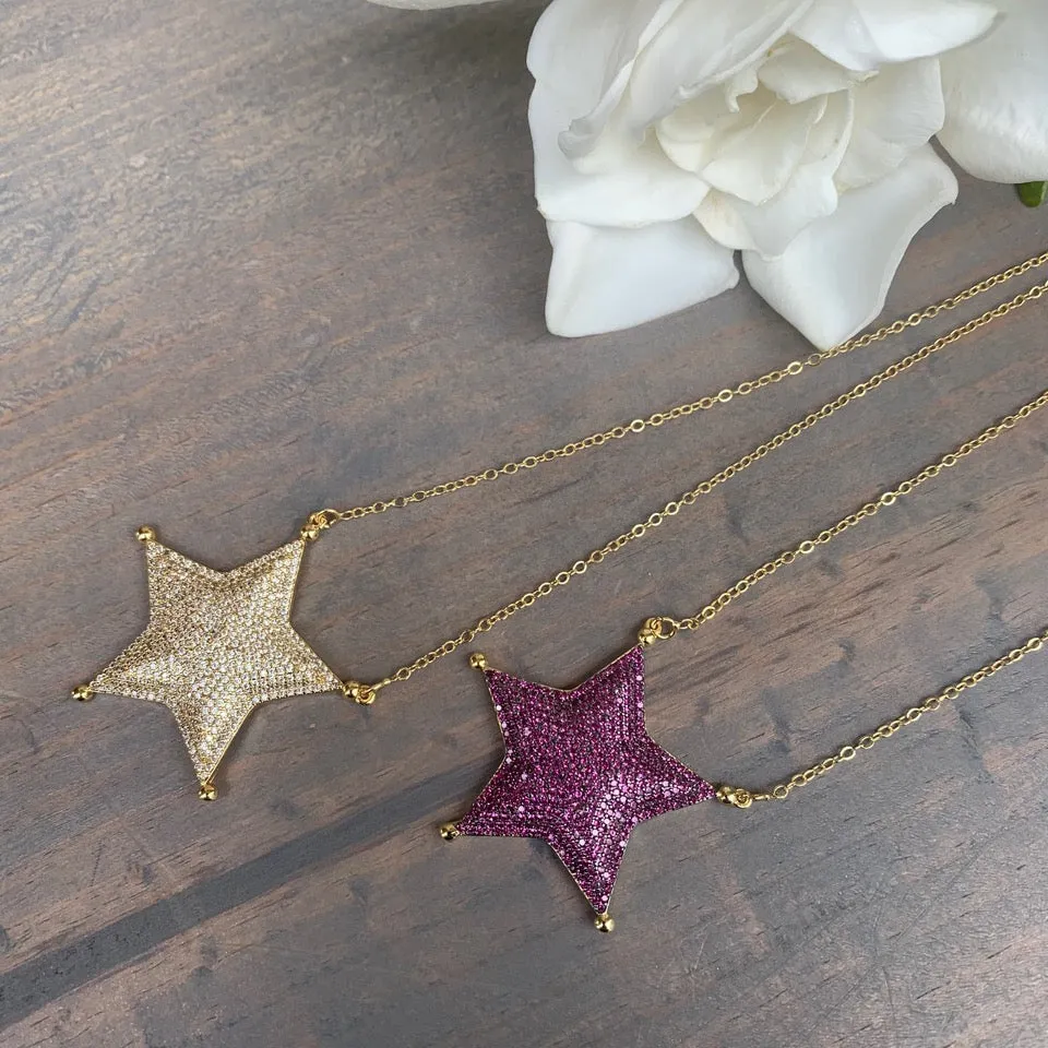 Star Pave Crystal Necklace 311-07 | Erika Williner Designs