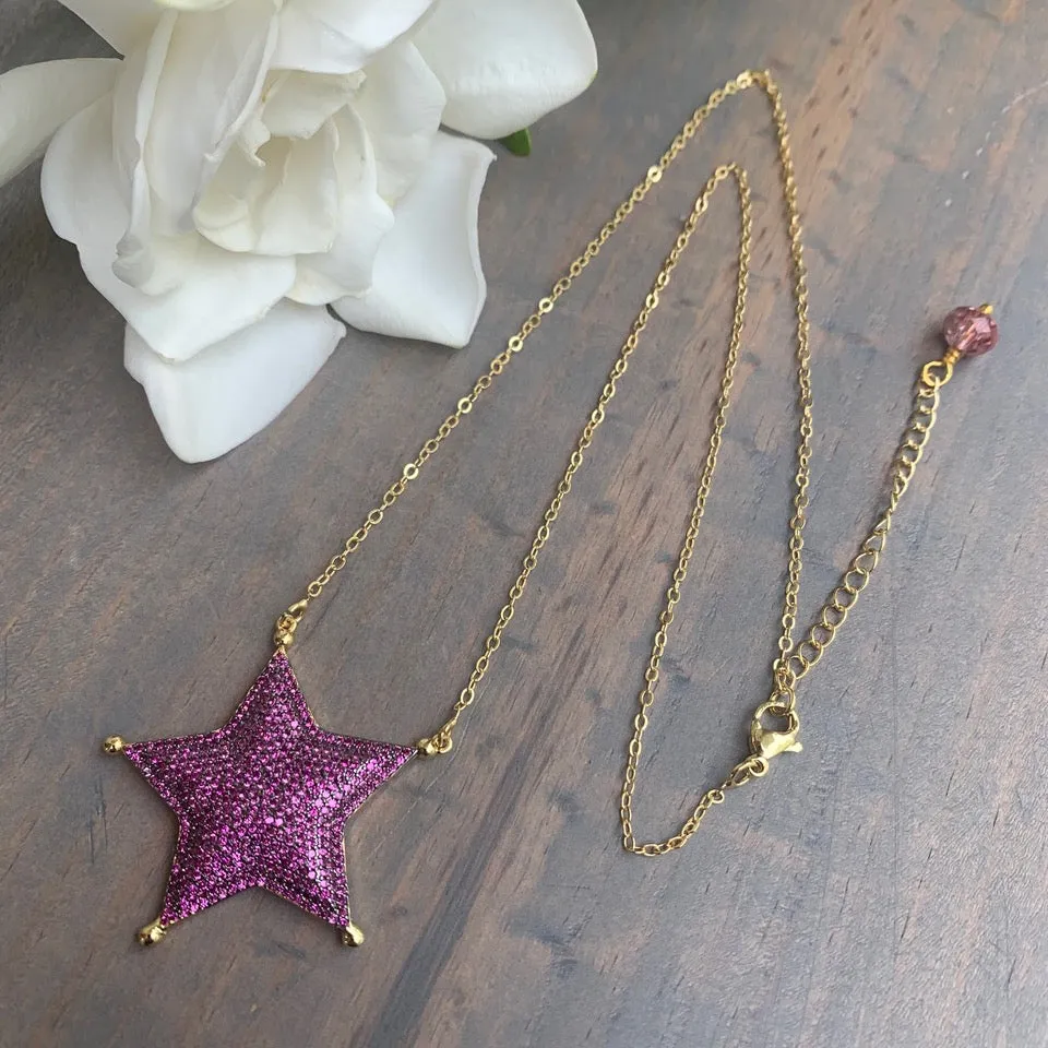Star Pave Crystal Necklace 311-07 | Erika Williner Designs