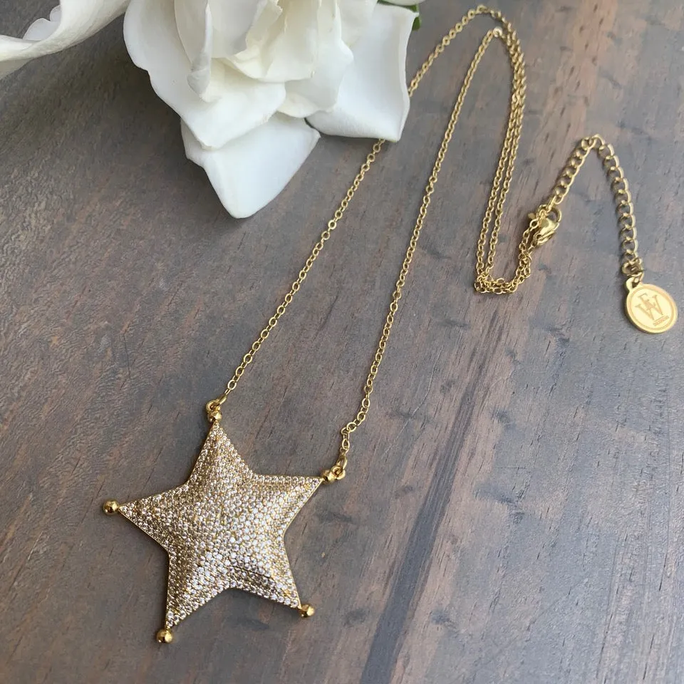 Star Pave Crystal Necklace 311-07 | Erika Williner Designs