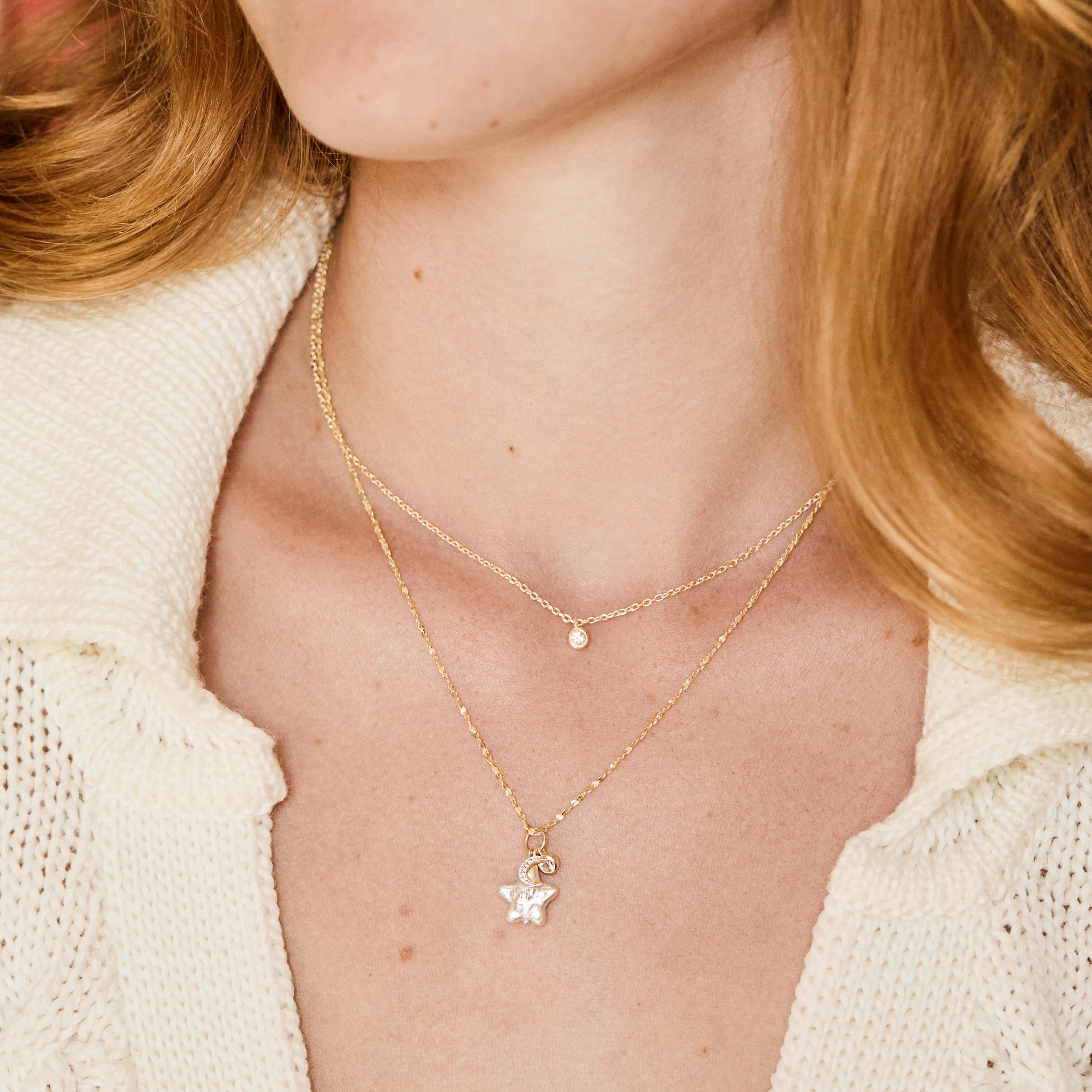 Star Pearl Cluster Pendant Necklace