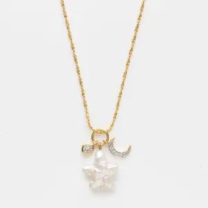 Star Pearl Cluster Pendant Necklace