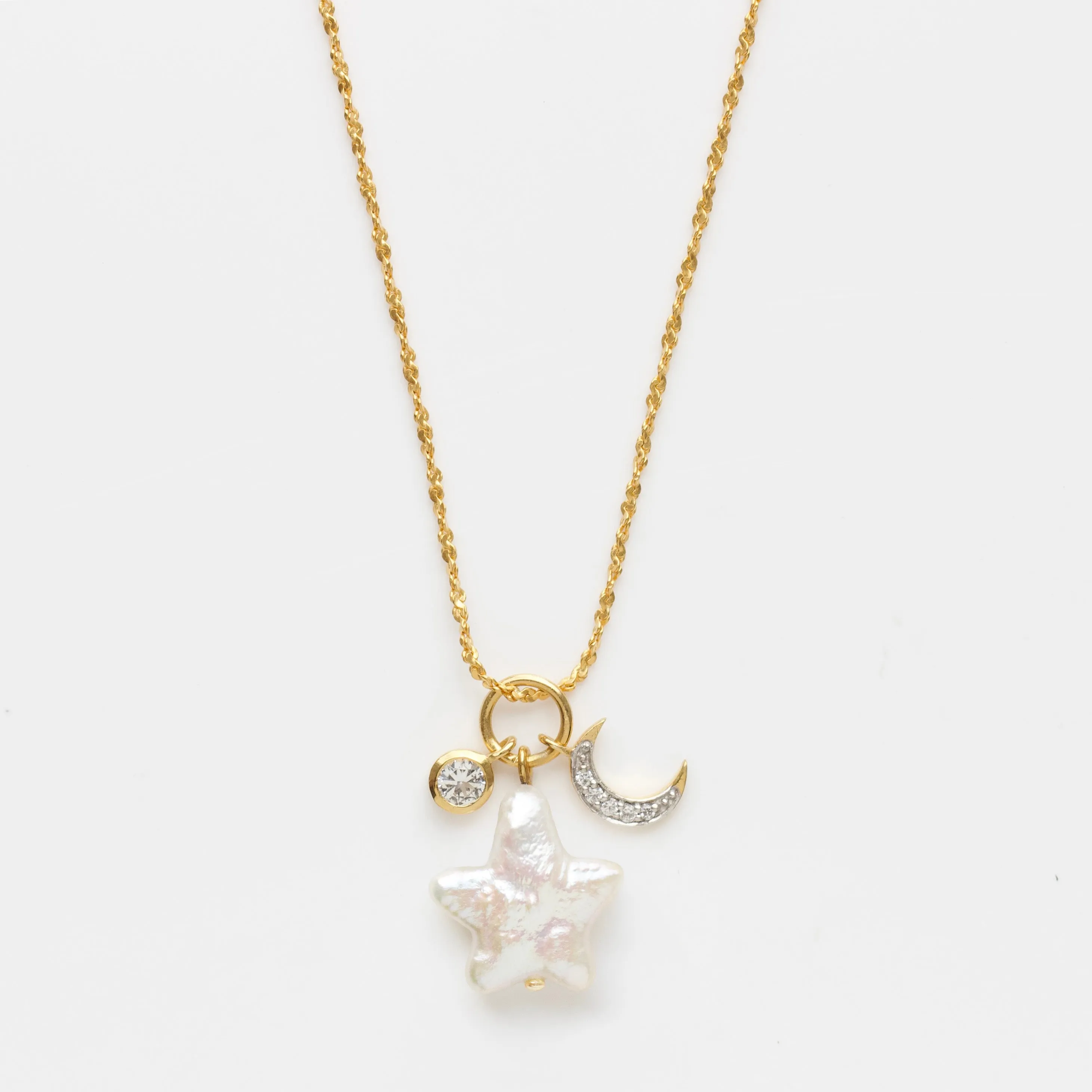 Star Pearl Cluster Pendant Necklace
