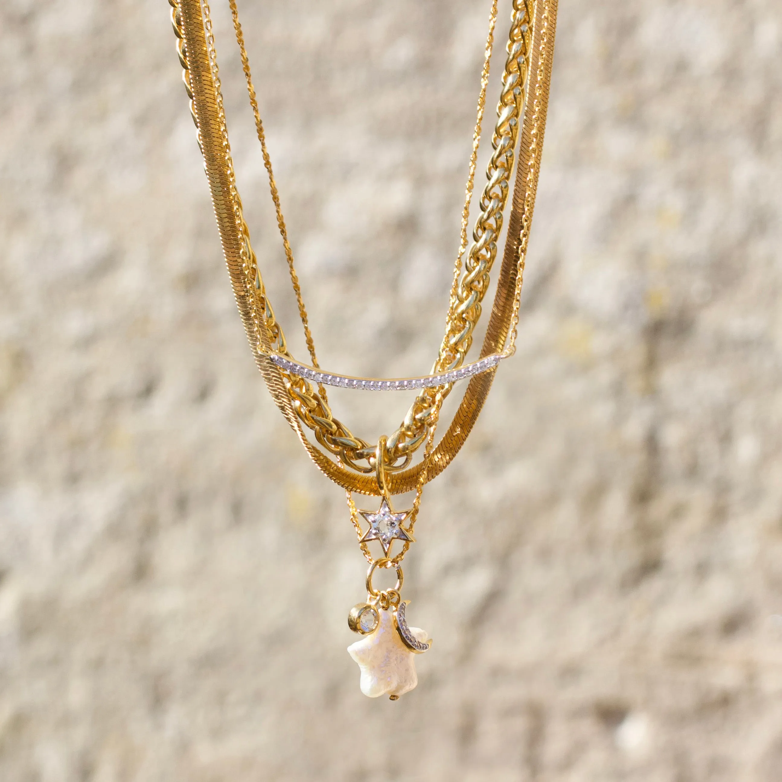 Star Pearl Cluster Pendant Necklace