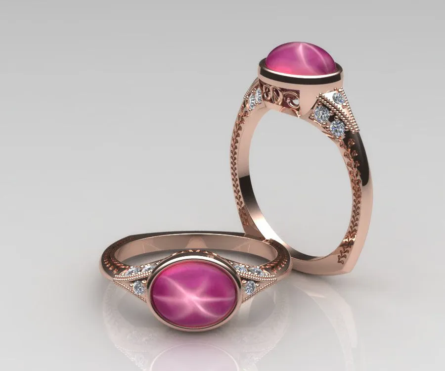 Star Sapphire Custom Ring