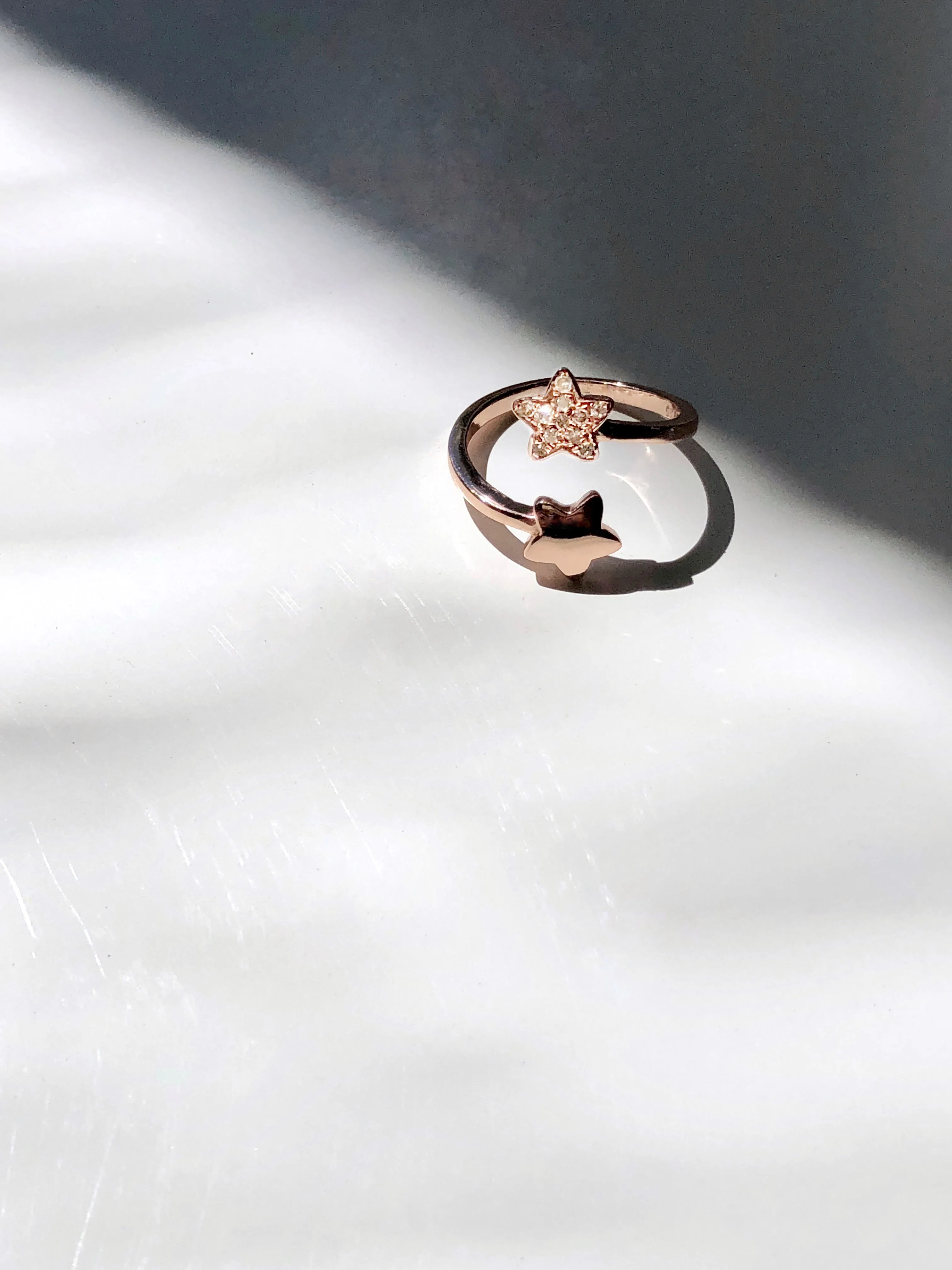 Stardust Natural Diamond Ring in Rose Gold