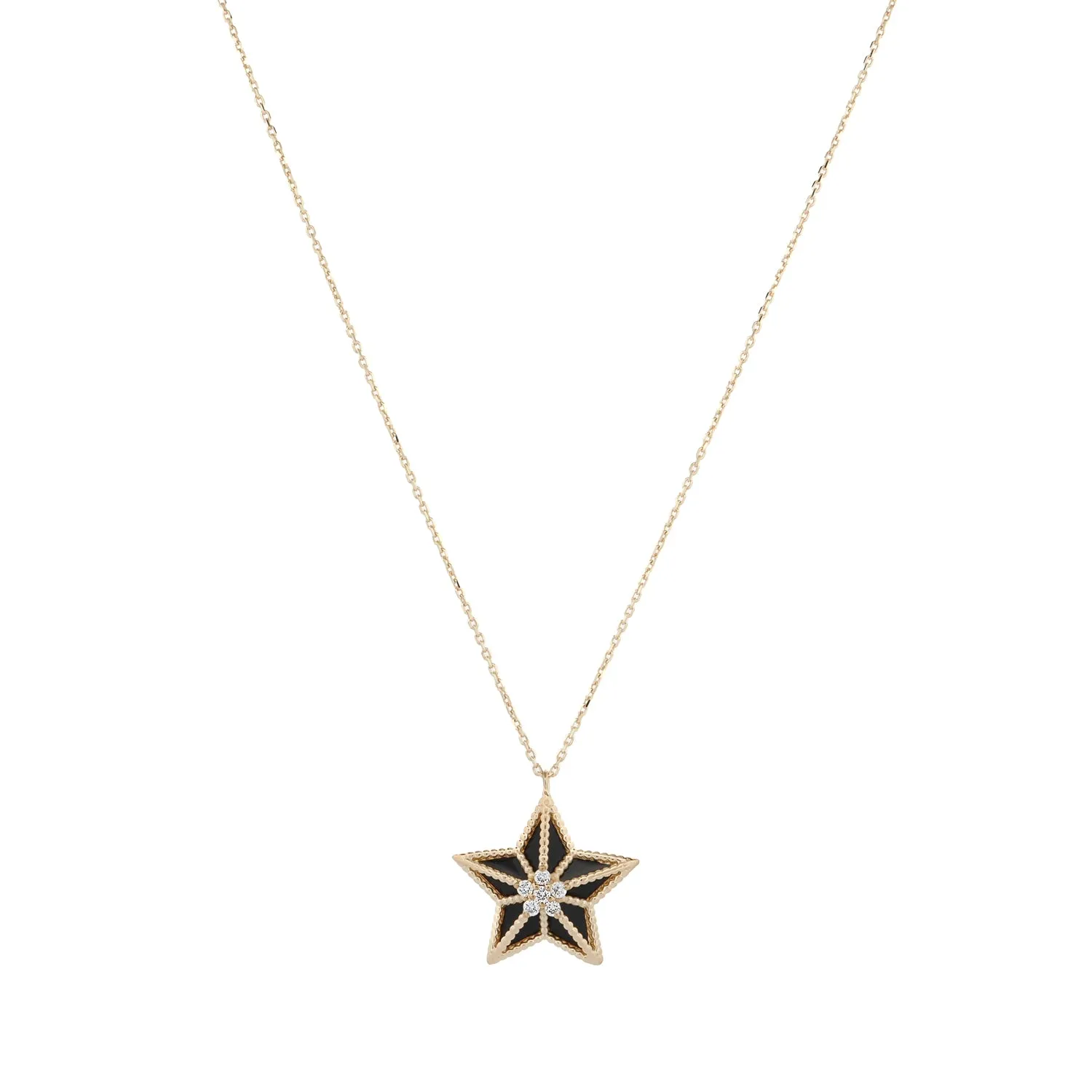 Stellar Spark Diamond Star Solid Gold Necklace
