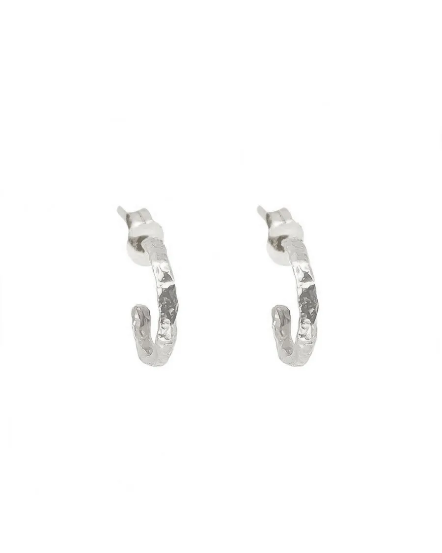 Sterling Silver Diamond Star Charm Hoops