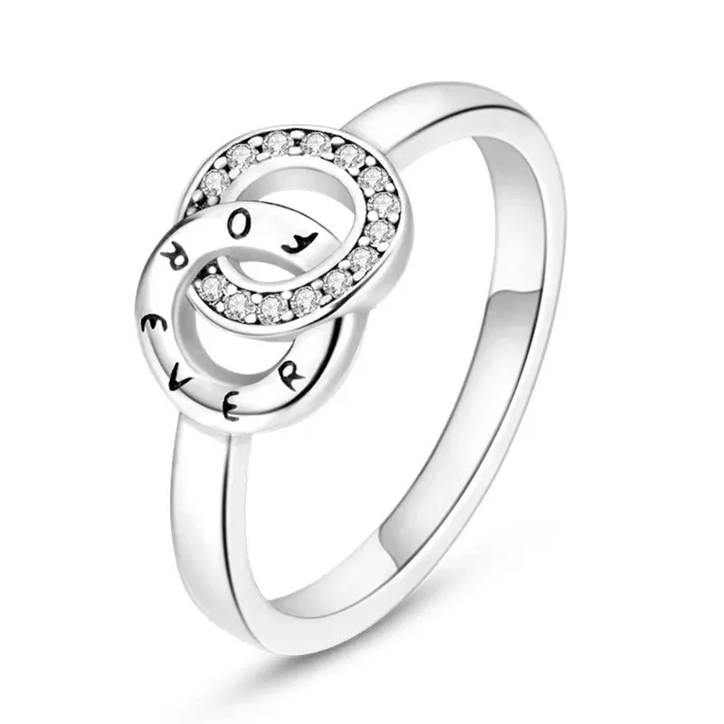 Sterling Silver Four Leaf Clover Star Moon Heart Rings For Women Sparkling Zircon Fine Wedding Engagement