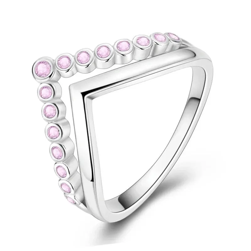 Sterling Silver Four Leaf Clover Star Moon Heart Rings For Women Sparkling Zircon Fine Wedding Engagement