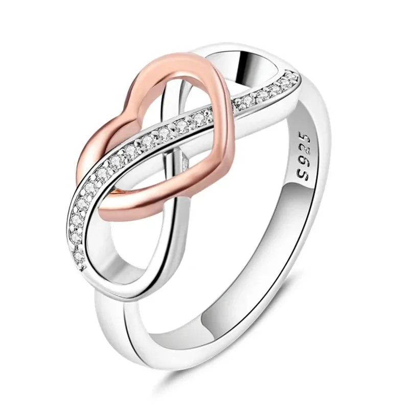 Sterling Silver Four Leaf Clover Star Moon Heart Rings For Women Sparkling Zircon Fine Wedding Engagement
