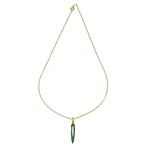 Stiletto Pavé Pendant - 18K Gold Vermeil   CZ Vert