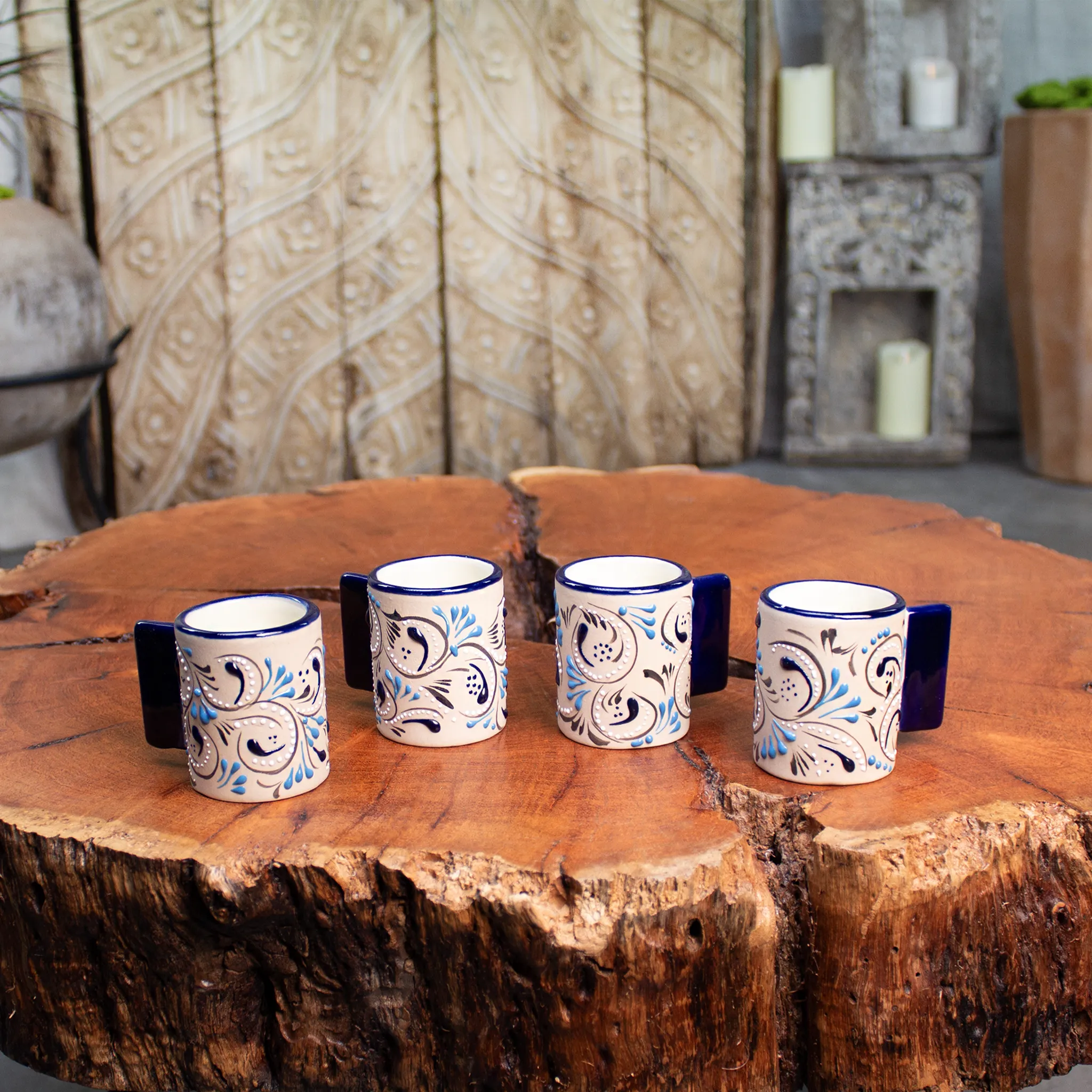 Stoneware Shot Glasses | Azules Pattern