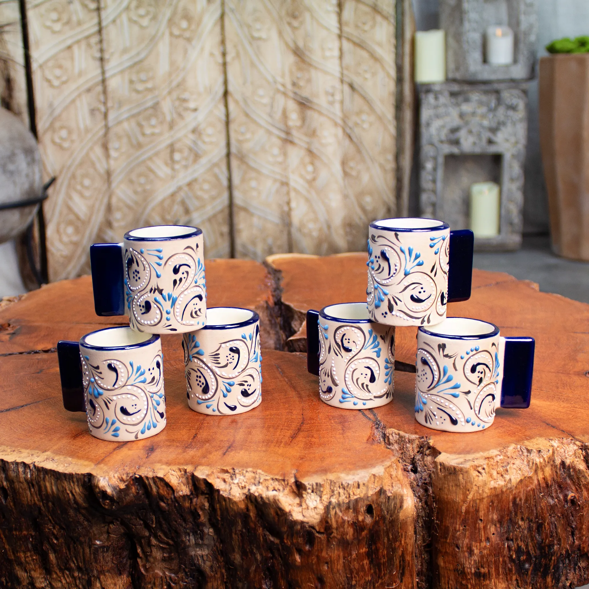 Stoneware Shot Glasses | Azules Pattern